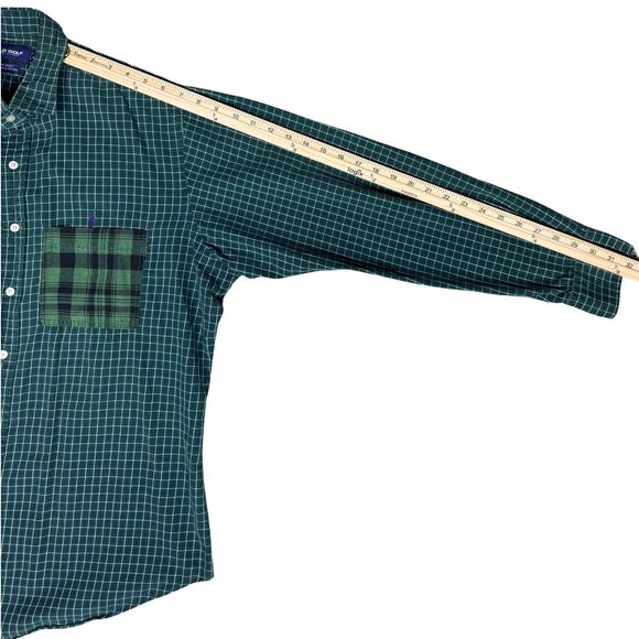 Polo Golf Ralph Lauren Shirt Plaid Purple Pony Estate Sport XL Green Modified‎ - Picture 6 of 8